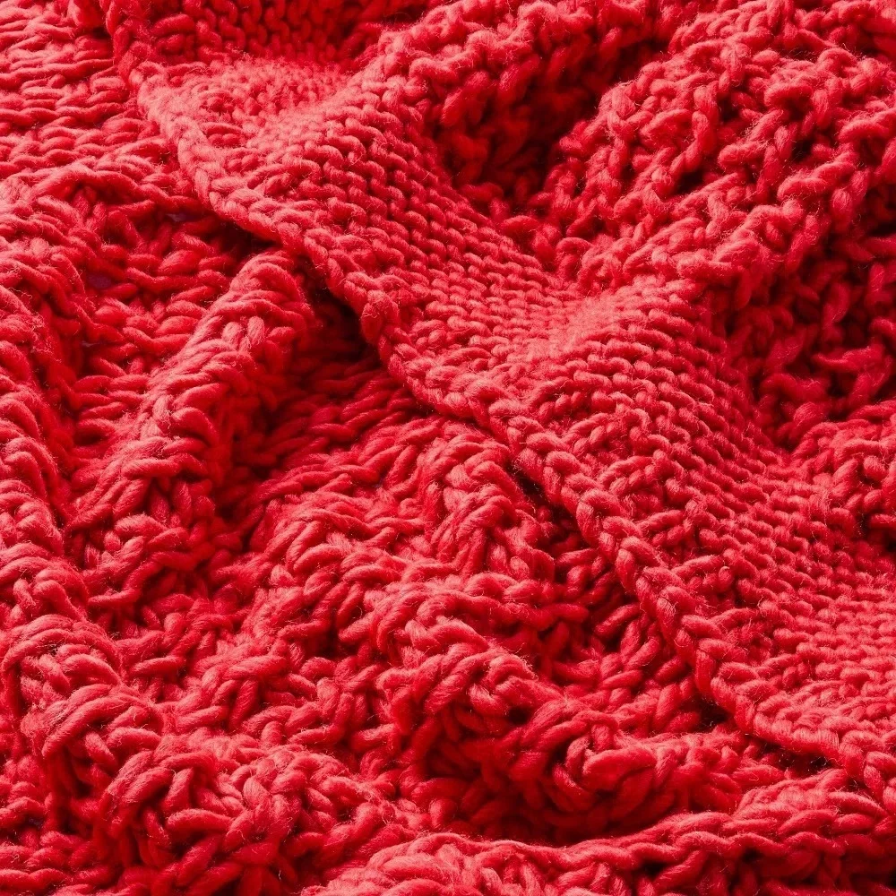 Cable Knit Throw Blanket Red - Hearth & Hand Magnolia, Target Christmas 2024